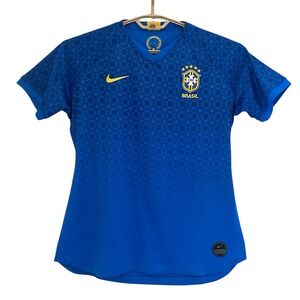 Nike Brazil Soccer Jersey 2019‎ Away Stadium Kit Women's Blue Large AJ4389-453